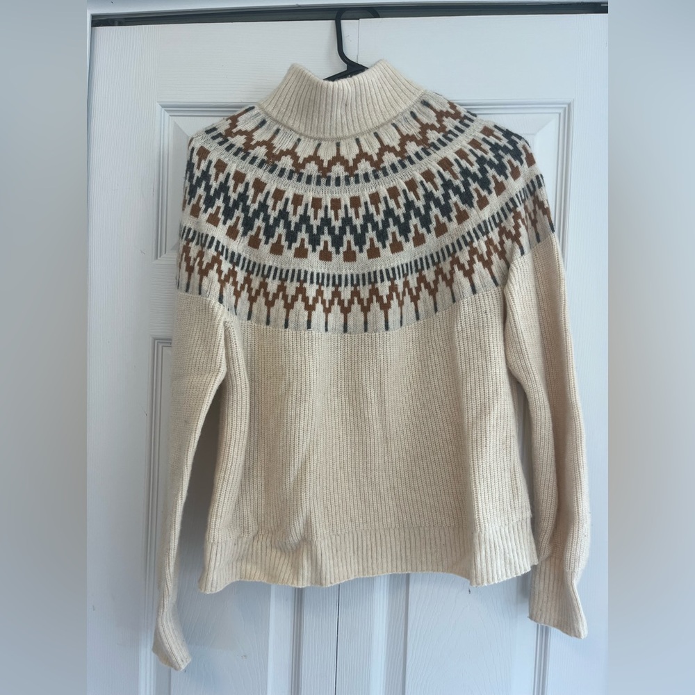 JCrew Cream Mockneck Sweater